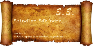 Spindler Sándor névjegykártya